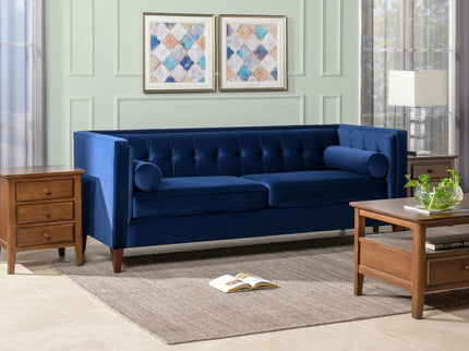 Jack - Modern Tuxedo Tufted Sofa - Navy Blue
