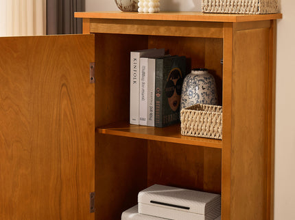 Floor Cabinet With Doors & Adjustable Shelf, Storage Cabinet For Entryway