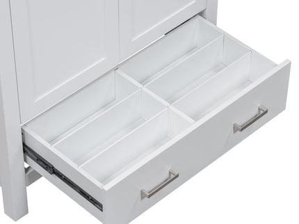 Bathroom Vanity With Single Sink, Combo Cabinet Undermount Sink, Bathroom Storage Cabinet With Two Doors And A Drawer, Soft Closing, Multifunctional Storage, Solid Wood Frame