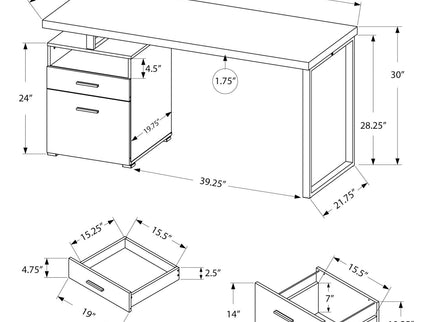 Computer Desk For Home Office, Laptop, Left Right Set - Up, Storage Drawers, Contemporary & Modern