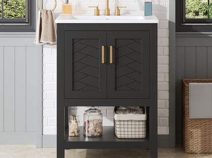 Modern Bathroom Vanity With Elegant Twill Design