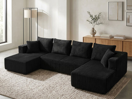 U-Shaped Modular Sectional Sofa With Double Chaise, Oversized Deep Seat For Living Room