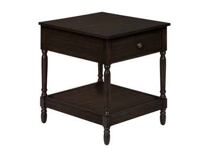 Accent - Table, 2 Tier, Square, Traditional - Walnut