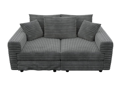 Convertible Deep Seat Sofa With Soft Pillows And Ottomans