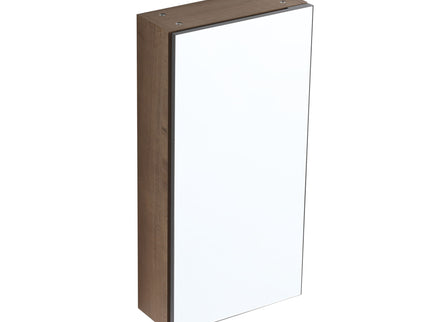 14" Bathroom Mirror Cabinet With Adjustable Shelves, Wall Mounted Medicine Storage Cabinet Frame With Soft Closing Hinges - Imitative Oak