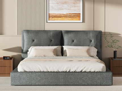 Airframe - Upholstered Bed Frame With Double Layered Upholstered Headboard