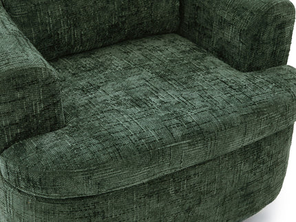 Modern Swivel Barrel Chair With Dual-Layer Cushion