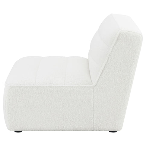Bonnie - Upholstered Armless Chair With Channel Tufting - Ivory