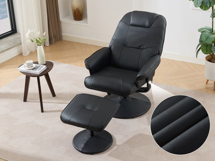 360° Swivel Reclining Chair With Wrapped Base, 5 Point Vibration Massage