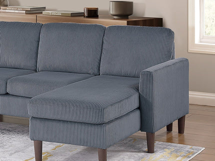 Sectional Set With Dual Chaises And Square Arms