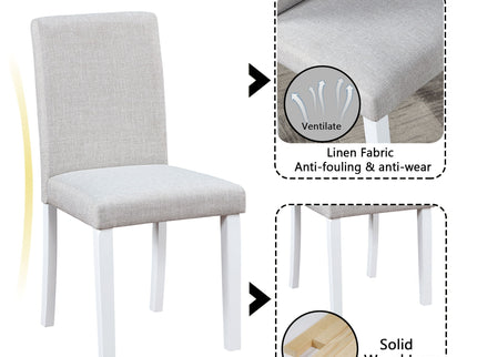 Dining Table Set With Crystal Decoration And Upholstered Chairs