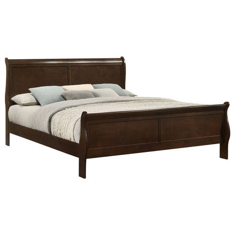 Graffenstaden - Eastern King Sleigh Bed With Curved Headboard And Footboard - Cappuccino