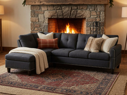 L - Shaped Sectional Sofa With Movable Left Chaise