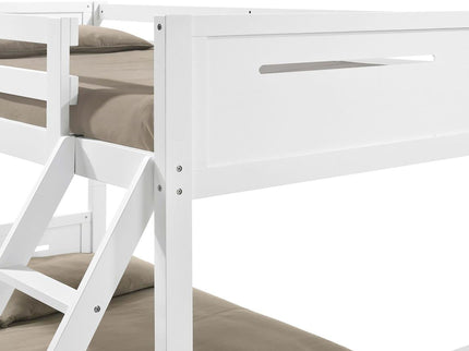 Bunk Bed With Built In Ladder, Safety Guardrails And Angled Access Step