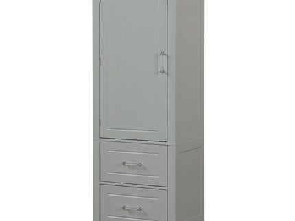Tall Freestanding Bathroom Storage Cabinet With 2 Drawers And Adjustable Shelf