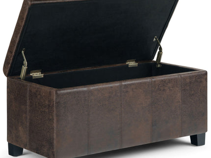 Dover - Storage Ottoman Bench - Distressed Brown
