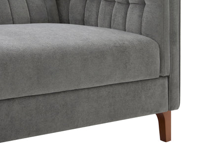 Modern 3 Seater Sofa, Upholstered Couch With Curved Armrests