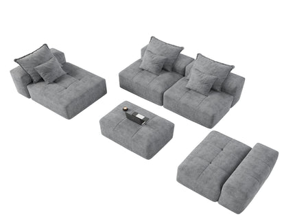 Modern Oversized, Modular Sectional Sofa With Pillows