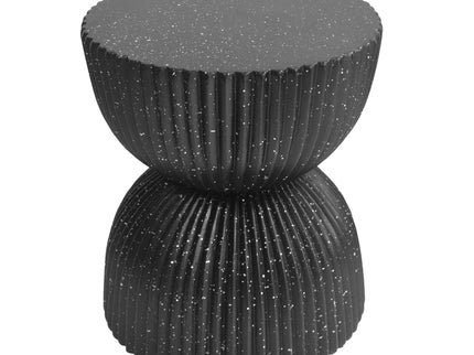 Side Table With Speckled Ribbed Texture
