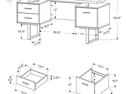 Computer Desk For Home Office, Laptop, Left, Right Set - Up, Storage Drawers, Contemporary & Modern