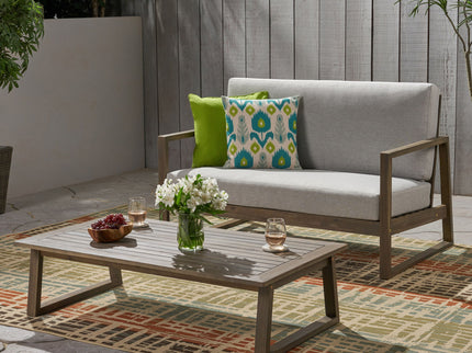 Belgian - Loveseat & Coffee Table Set With Water Resistant Cushions