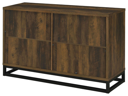 Thurston - 4 Door Accent Cabinet Carved Doors - Dark Brown