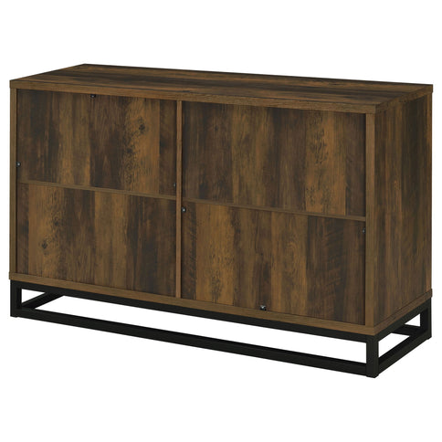 Thurston - 4 Door Accent Cabinet Carved Doors - Dark Brown