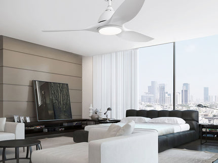 Modern Ceiling Fan With 22W Led Light, 3 ABS Fan Blades Dc Motor Ceiling Fan For Bedroom Living Room