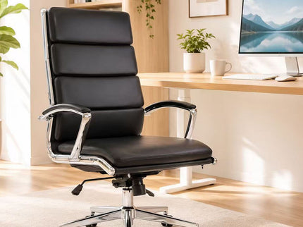 Office Chair, Breathable Mid Back Swivel Computer Chair With Foldable Armrest - Black
