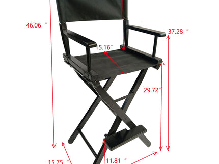 Casual Home Director's Chair, Foldable Style, Suitable For Adults (Set of 2) - Black