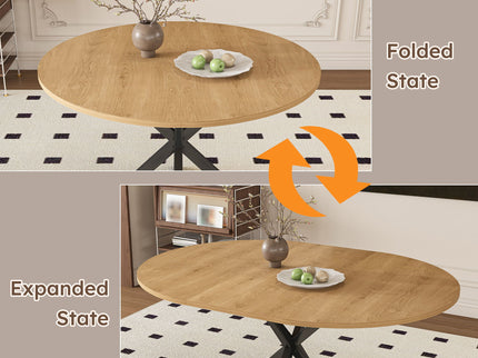Modern Extendable Round Dining Table Set, Table With Chairs
