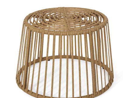 2 Piece Rattan Patio Set With Club Chair And Side Table - Beige / Light Brown