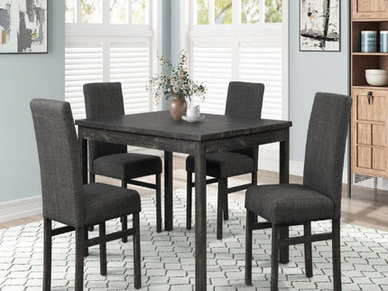 5 Piece Transitional Dining Set With Table And Upholstered Chairs