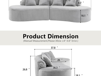 Modern Curved Sofa With Pillows