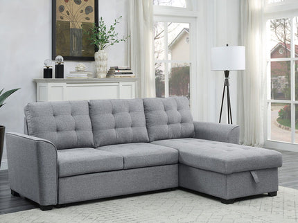 Avery - Sleeper Sectional Sofa With Reversible Storage Chaise - Light Gray