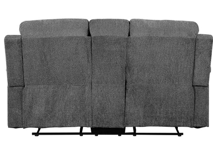 Kalen - Chenille Loveseat With Console - Gray