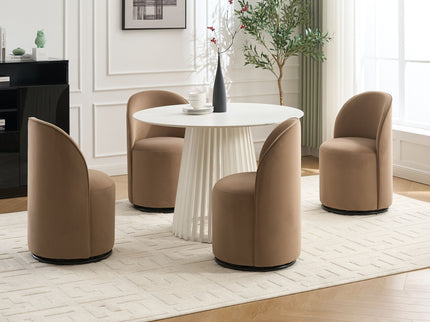 360 Degree Swivel Armless Dining Barrel Chair