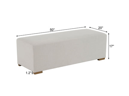 Simple Long Ottoman For Living Room - White