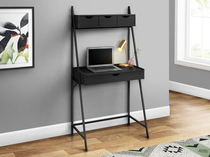 Computer Desk For Home Office, Laptop, Leaning, Storage Drawers, Contemporary & Modern