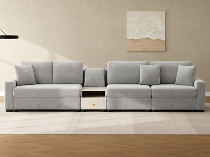 Modular Sofa Couch With Storage Armrest And Center Console