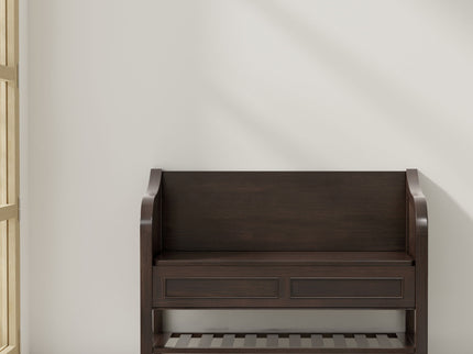 Connaught - Entryway Storage Bench With Shelf - Chestnut