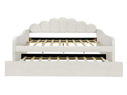 Upholstery Daybed Frame With Shell Shaped Backrest