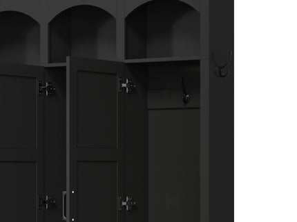 Classic Arched Design Hall Tree With 3 Hidden Storage