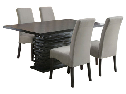 Shandra - 5 Piece Dining Set Tabletop And Upholstered Side Chairs - Gray