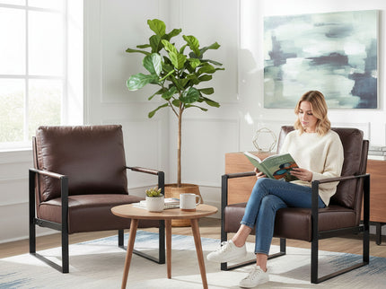 Classic Mid Century Modern Accent Chair With Durable Square Metal Frame, Armchair