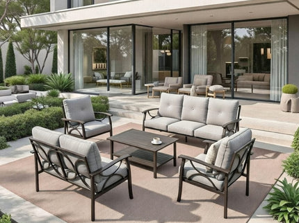 Patio Furniture Set With Coffee Table And Cushions For Backyard
