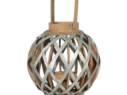 Decorative Lantern With Handle, Wooden Lantern For Indoor Outdoor, Home Garden, Wedding - Silver