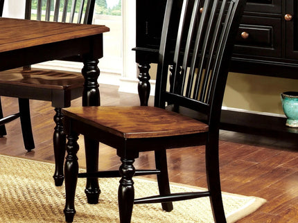 Dining Side Chairs (Set of 2) - Black / Oak
