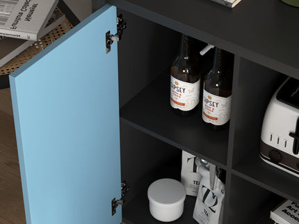 Modern Sideboard Buffet Cabinet With Doors And Unique Panel Styling