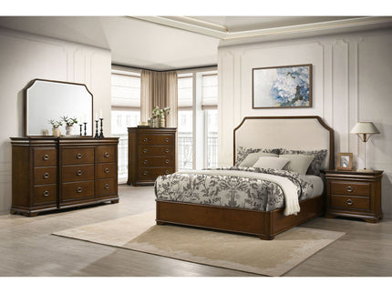 Leonide - 9 Drawer Dresser With Mirror - Cherry